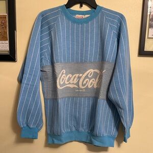 Vintage 80sCoca Cola Blue Pinstripe Crewneck Sweatshirt